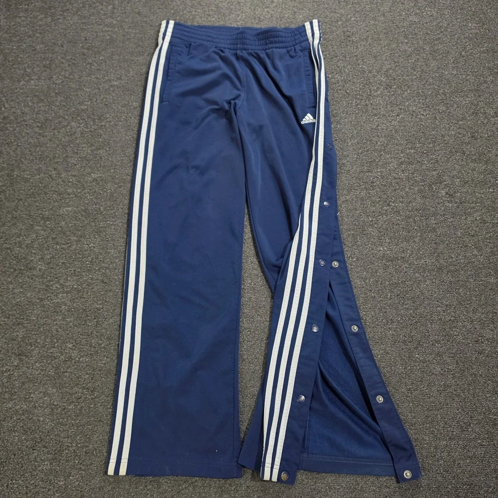 Vintage Adidas Break Away Track Pants Mens Small Blue Snap Button Tear Away - Picture 4 of 10